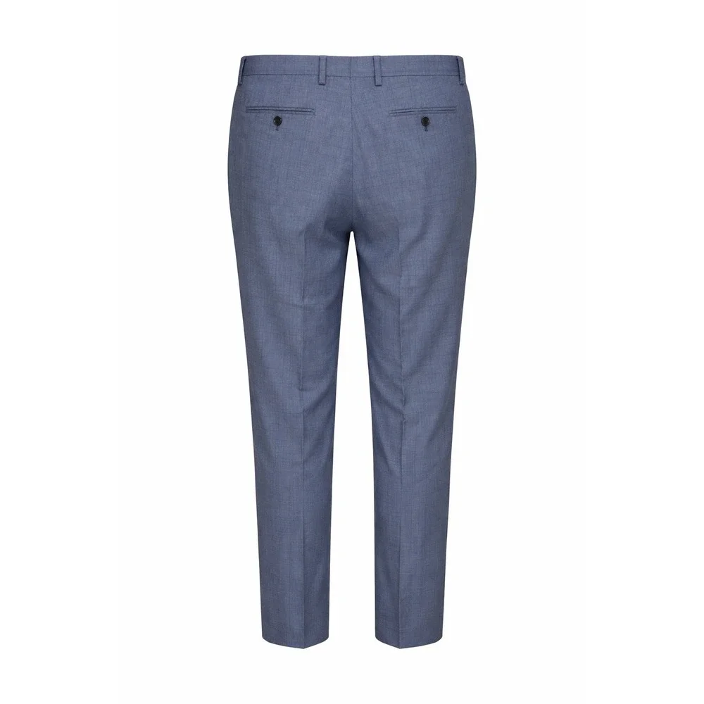 Banana Republic Mens Blue Gray Plaid Wool Pants 34x32 Office Quiet Luxury